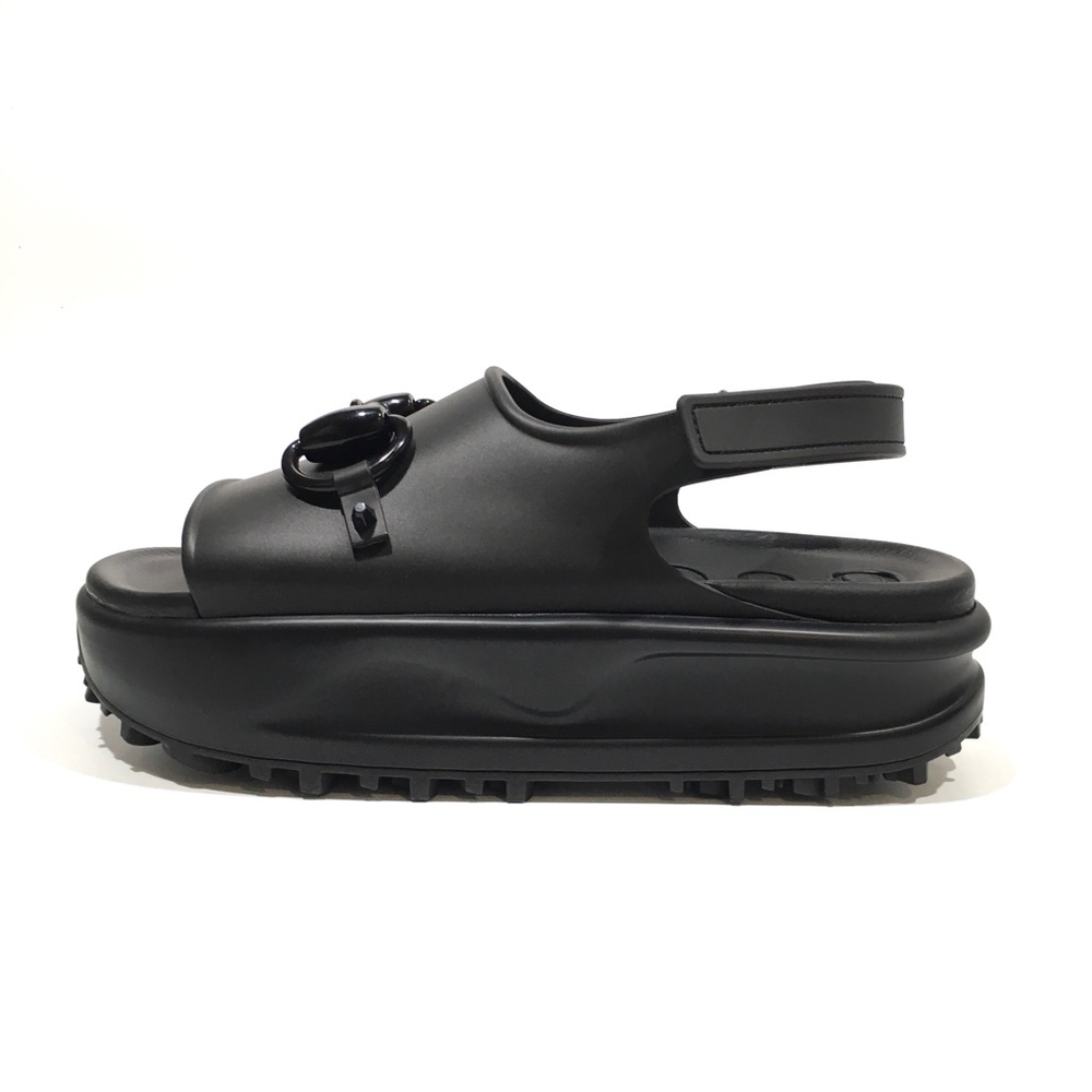 Gucci Black Platform Sandal with Signature Horsebit Detail - Picture 4 of 9